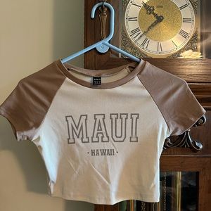 SHEIN Size Small Beige and Brown Maui Crop Top